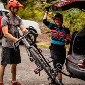 Swagman Bike Rack, Xtc 2, 1-1/4 Inch and 2 Inch Receiver Hitch Mount, Holds 2 Bikes, Up to 70 Pound Weight Capacity Total/ 35 Pounds Per Bike – 64671