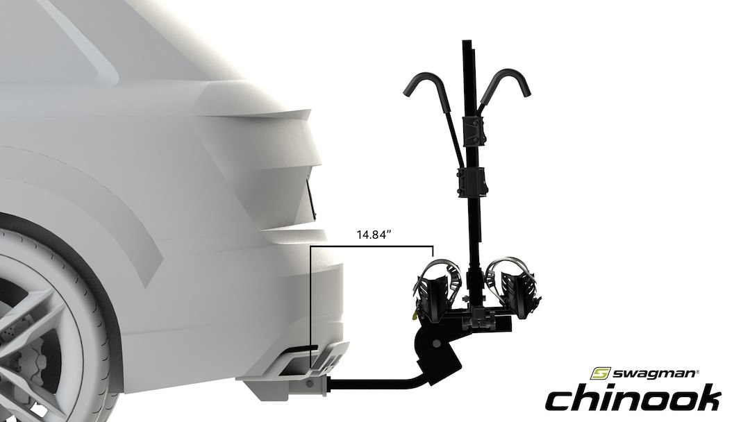 Swagman Bike Rack, Chinook, 1-1/4 Inch and 2 Inch Receiver Hitch Mount, Holds 2 Bikes, Up to 90 Pound Weight Capacity – 64683