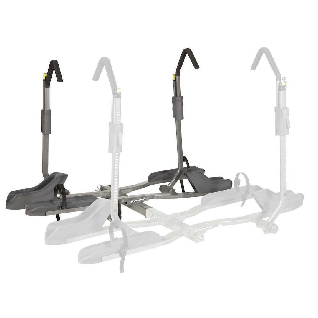 Swagman Bike Rack, Semi 4.0, 2 Inch Receiver Hitch Mount, Holds 2 Bikes, Up to 90 Pound Weight Capacity, Bike Wheel Rests on Straps, With Lock – 64698