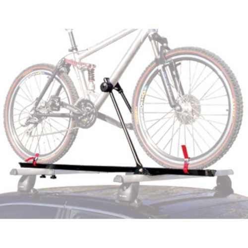 Swagman Bike Rack, Upright, Roof Rack Cross Bar Mount, Holds 1 Bike, Up to 35 Pound Weight Capacity, Frame Clamp, Without Lock, Non Foldable – 64720