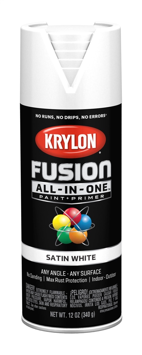 VHT Multi Purpose Paint, Fusion All-IN-One™, Satin White, 12 Ounce Aerosol Can – 2753