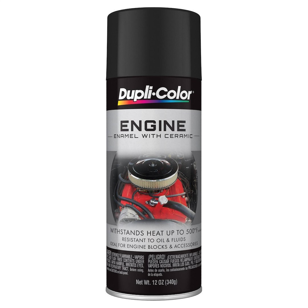 VHT Engine Paint, Heat Resistant to 500 Degrees Fahrenheit, GM/ Chrysler Low Gloss Black, 12 Ounce Aerosol Spray Can – DE1634
