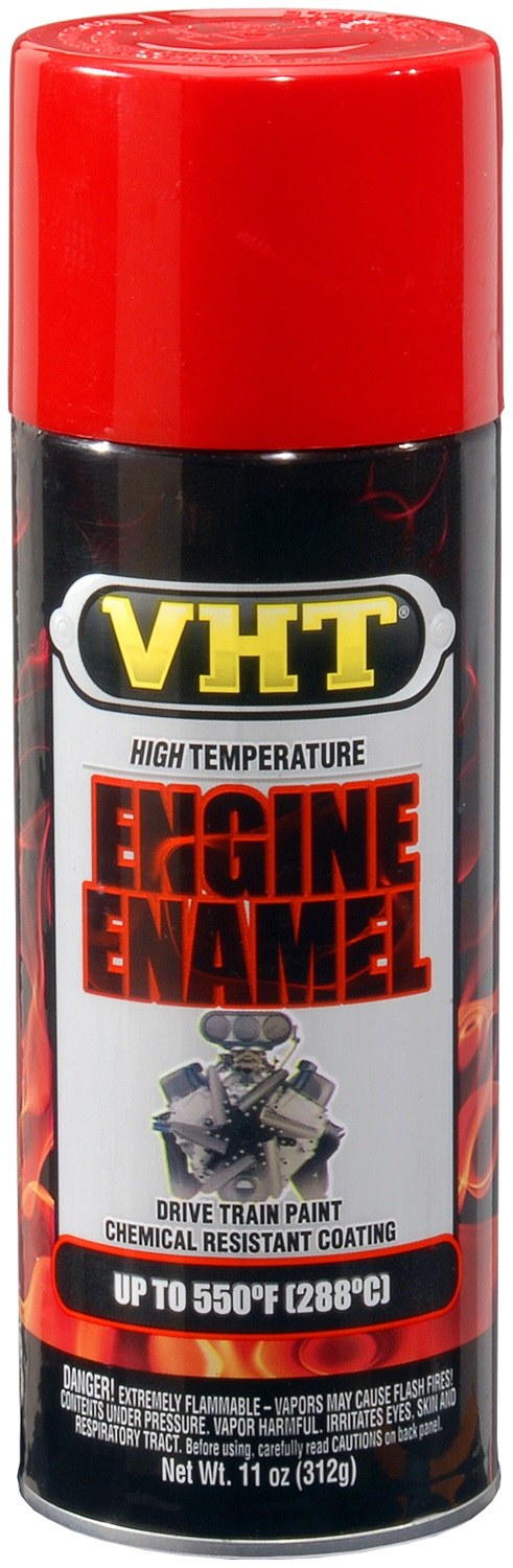 VHT Engine Paint, Heat Resistant to 550 Degrees Fahrenheit, Universal Bright Red, 11 Ounce Aerosol Spray Can – SP121