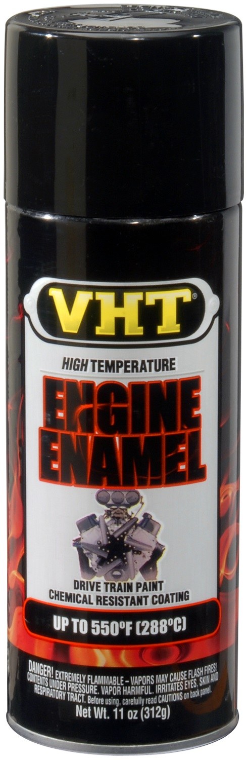 VHT Engine Paint, Heat Resistant to 550 Degrees Fahrenheit, Gloss Black, 11 Ounce Aerosol Spray Can – SP124