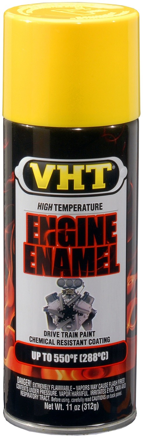 VHT Engine Paint, Heat Resistant to 550 Degrees Fahrenheit, Gloss Yellow, 11 Ounce Aerosol Spray Can – SP128