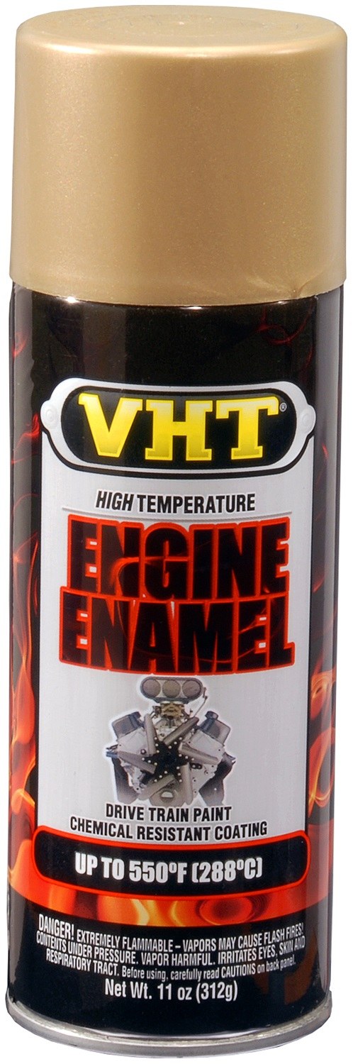 VHT Engine Paint, Heat Resistant to 550 Degrees Fahrenheit, Universal Gold, 11 Ounce Aerosol Spray Can – SP132