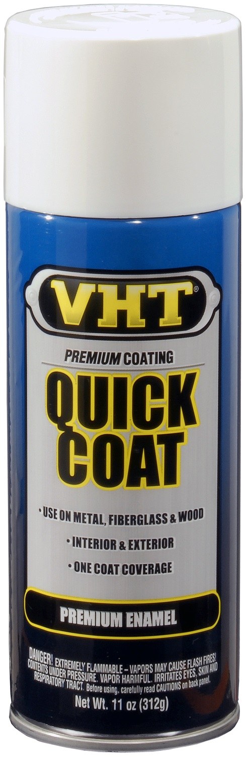 VHT Paint, Vht Quick Coat ™, For Wood, Metal, Sealed Plaster and Masonry Surfaces, Gloss White, Aerosol Spray Can, 11 Ounce – SP509