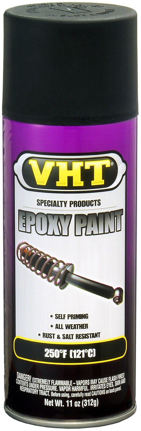 VHT Paint, Vht Epoxy, One Step Epoxy Coating, Use on Suspension, Kick Panels and Tools, Satin Black, Aerosol Spray Can, 11 Ounce – SP652