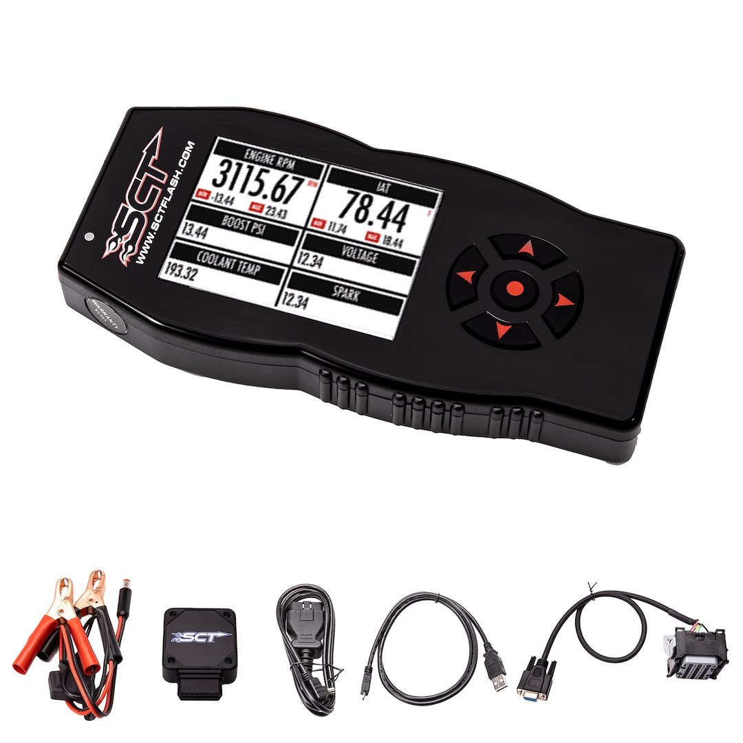 Sct Computer Programmer, X4 Power Flash, Performance Tuning, Handheld with Navigation Buttons, Reads and Clears Diagnostic Trouble Codes – 7015PG-B