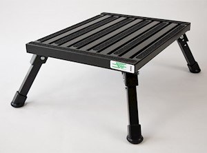 Safety Step Step Stool, One Step with Non-Slip Strips and Rubber Leg Tips, Foldable, 19 Inch Width × 15 Inch Length X 8 Inch Height – F-08C-BLK