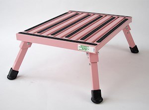 Safety Step Step Stool, One Step with Non-Slip Strips and Rubber Leg Tips, Foldable, 19 Inch Width × 15 Inch Length X 8 Inch Height – F-08C-P