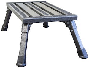Safety Step Step Stool, Angled Rubber Leg Tips, Foldable, 19 Inch Length X 11 Inch Width, 500 Pounds Capacity, Powder Coated Granite, Steel – JR-08C-G
