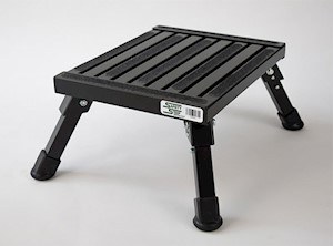 Safety Step Step Stool, One Step with Non-Slip Strips and Rubber Leg Tips, Foldable, 14 Inch Length × 11 Inch Width X 7 Inch Height – S-07C-BLK