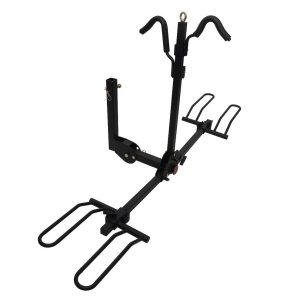 Stromber Bike Rack, 2 Inch Receiver Hitch Mount, Holds 2 Bikes, Up to 80 Pound Weight Capacity, Bike Wheel Rests IN Loop, Foldable, Black – BC-202