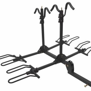 Stromber Bike Rack, 2 Inch Receiver Hitch Mount, Holds 4 Bikes, Up to 160 Pound Weight Capacity, Bike Wheel Rests IN Loop, Foldable, Black – BC-204