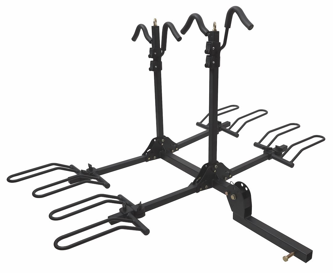 Stromber Bike Rack, 2 Inch Receiver Hitch Mount, Holds 4 Bikes, Up to 160 Pound Weight Capacity, Bike Wheel Rests IN Loop, Foldable, Black – BC-204