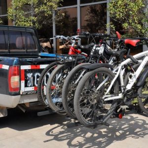Stromber Bike Rack, 2 Inch Receiver Hitch Mount, Holds 4 Bikes, Up to 160 Pound Weight Capacity, Bike Wheel Rests IN Loop, Foldable, Black – BC-204