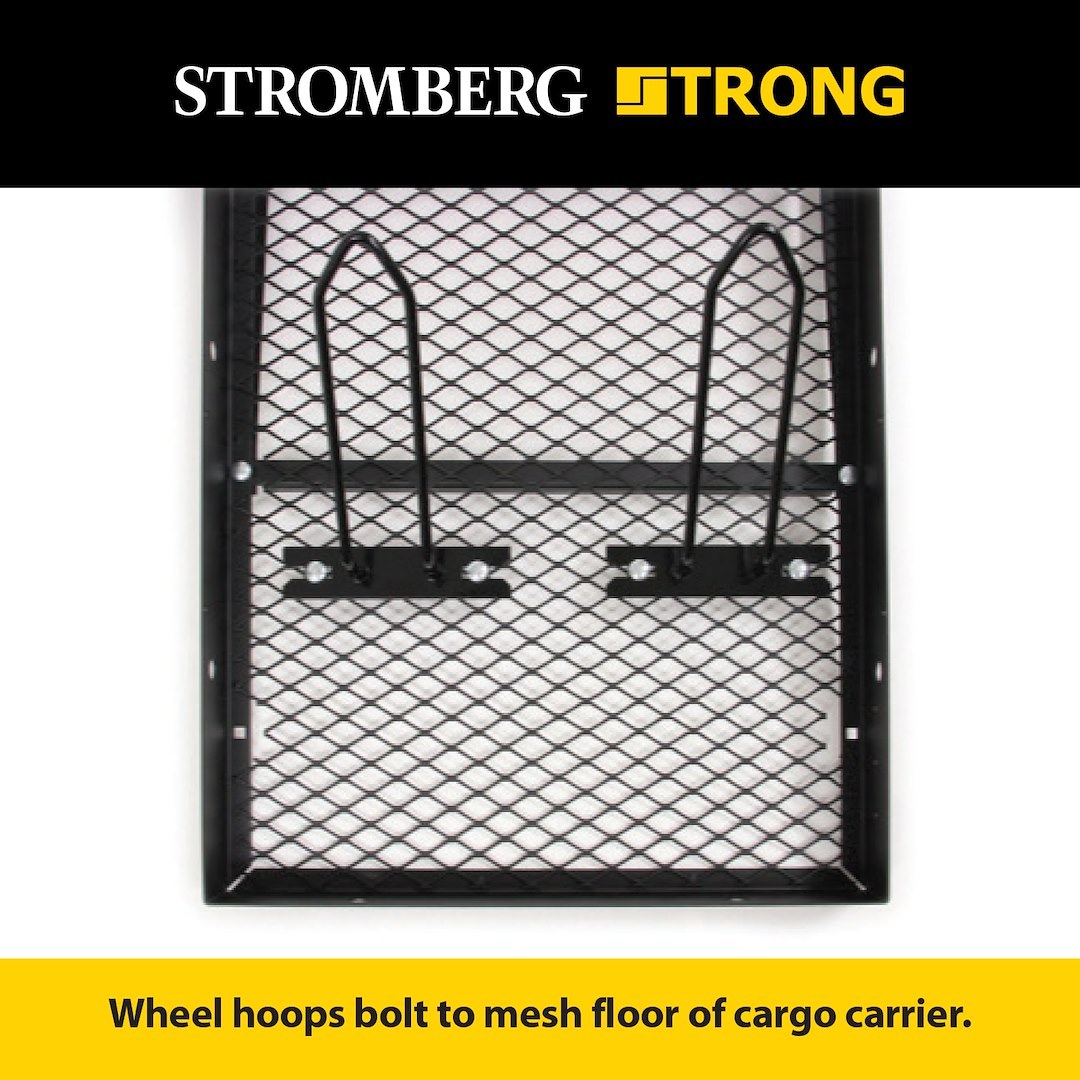 Stromber Bike Rack, Cargo Caddy, Cargo Carrier Mount, Holds 2 Bikes, Bike Tire Clamp with Straps, Without Lock, Non Foldable, Black – CC-125