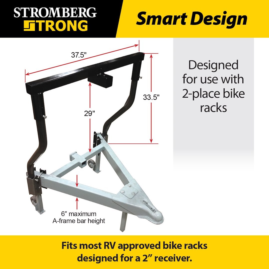 Stromber Bike Rack Component, Bike Bunk, For Mounting Bike Rack to Trailer Tongue, Holds 2 Inch Receiver Bike Rack – CC-275