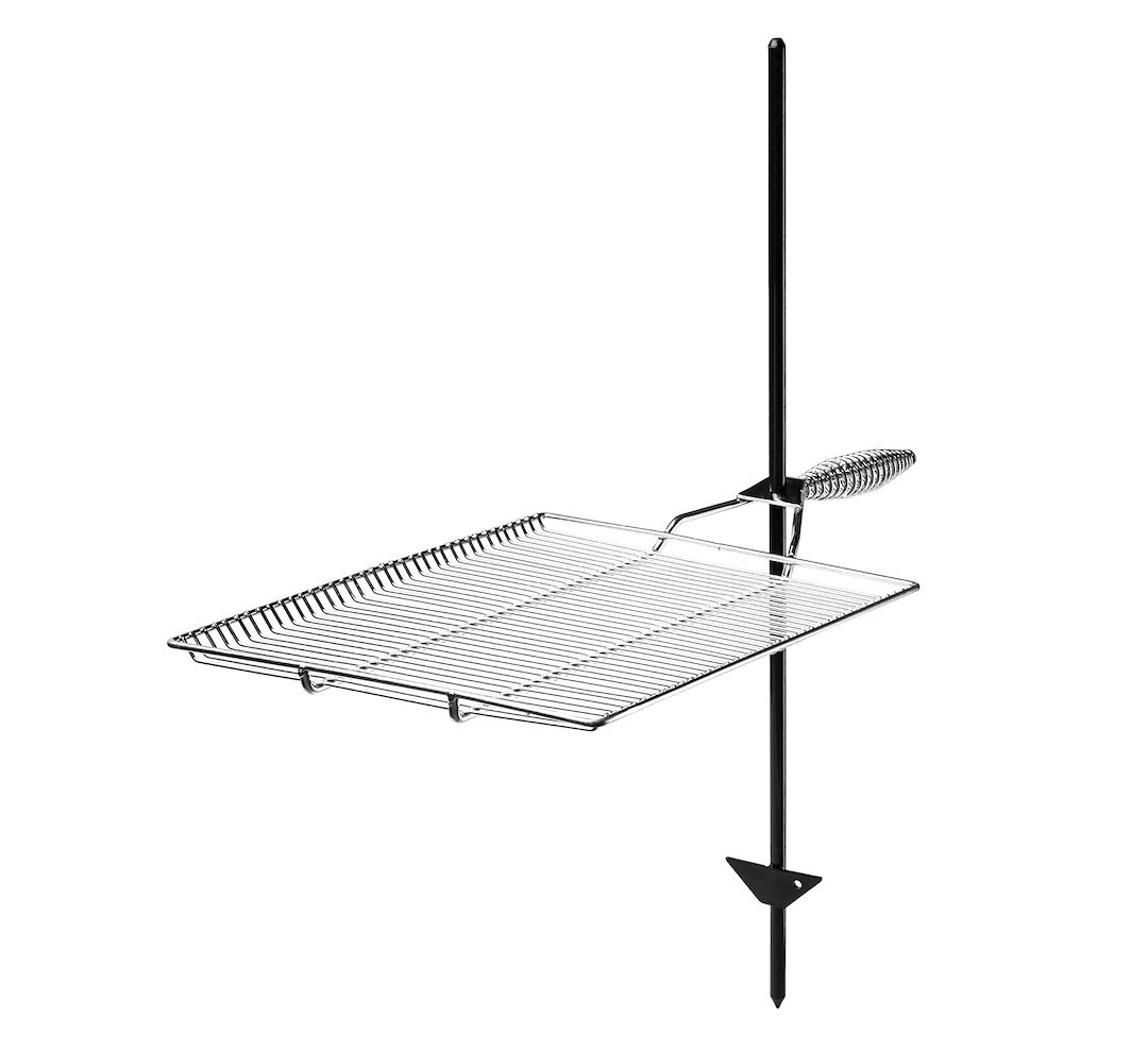 Stromber Barbeque Grill, Charcoal, Flames Grill, Rectangular, 22 Inch Length X 15 Inch Width with 36 Inch Long Stake, Chrome Plated Finish – GR-1522