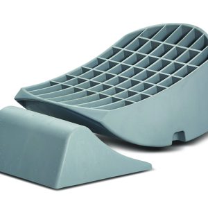 Stromber Wheel Chock, Gray, 11 Length X 7 Inch Width X 4-1/4 Inch Height, Light Weight High Strength Material, With Anti-Slip Mat/ Leveler – JBP-C300
