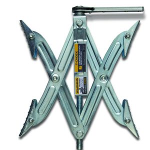 Stromber Wheel Chock, Tandem Axle Style, Fits Tires Spaced 2 Inch to 17 Inch Apart, Rust-Resistant, With Wrench/ Handle, Single – JBP-T217.1