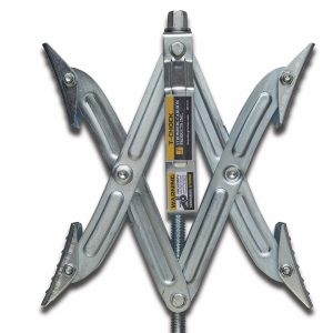 Stromber Wheel Chock, Tandem Axle Style, Fits Tires Spaced 2 Inch to 17 Inch Apart, Rust-Resistant, With Wrench/ Handle, Pack of 2 – JBP-T217.2
