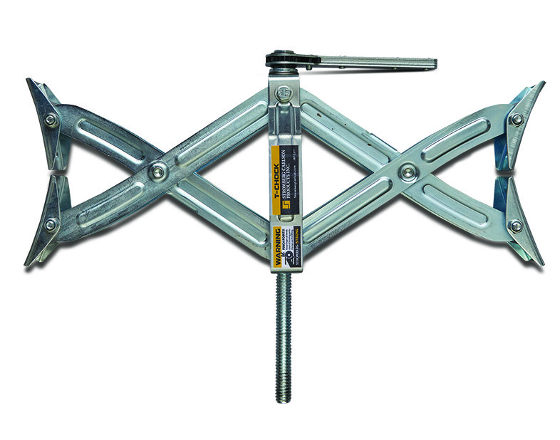 Stromber Wheel Chock, Tandem Axle Style, Fits Tires Spaced 2 Inch to 17 Inch Apart, Rust-Resistant, With Wrench/ Handle, Pack of 2 – JBP-T217.2