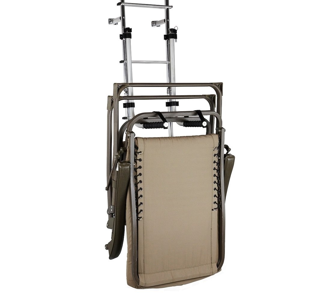 Stromber Camping Chair Storage Rack, Ladder Mount, 50 Pound Weight Capacity, Strap and Buckle, Lockable, Aluminum – LA-104