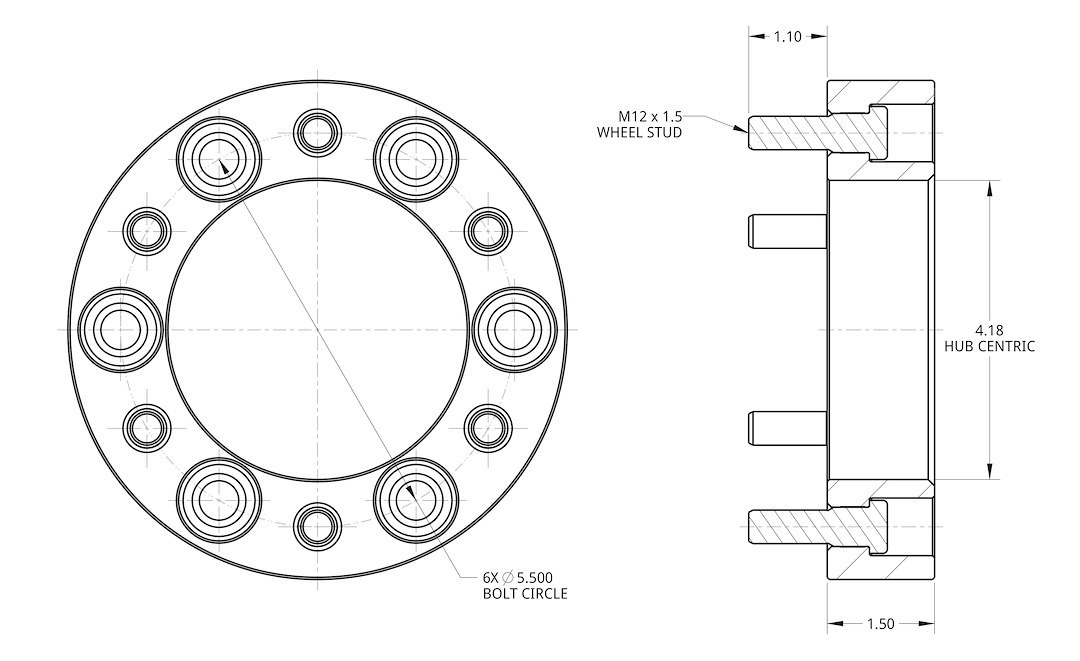 Spidertrax Wheel Spacer, 6 X 139.7 Millimeter/ 6 X 5.50 Inch Bolt Pattern, Use with OE and Aftermarket Style Wheels – WHS005G
