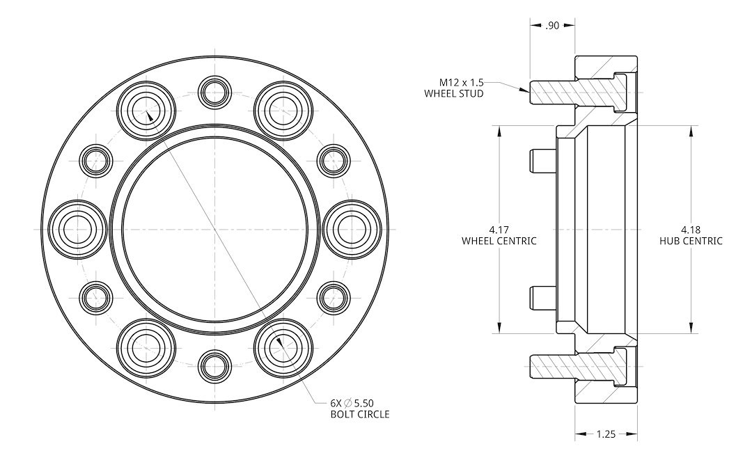 Spidertrax Wheel Spacer, 6 X 139.7 Millimeter/ 6 X 5.50 Inch Bolt Pattern, Use with OE and Aftermarket Style Wheels – WHS007K