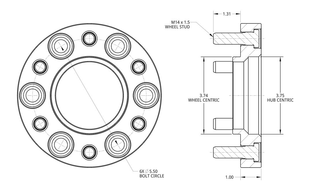 Spidertrax Wheel Spacer, 6 X 139.7 Millimeter/ 6 X 5.50 Inch Bolt Pattern, Use with OE and Aftermarket Style Wheels – WHS034K