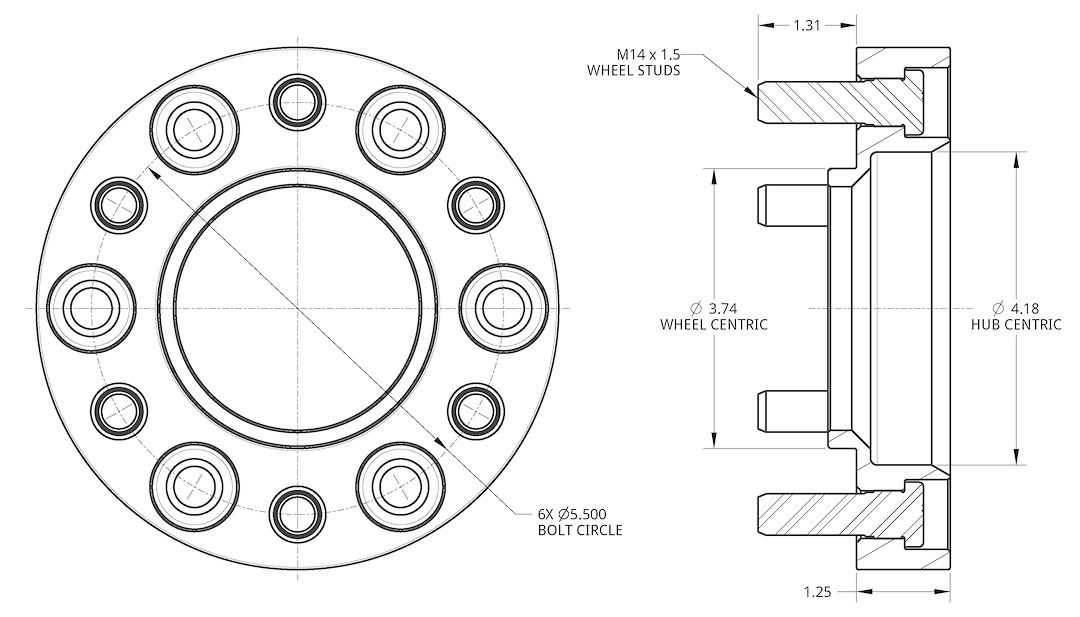 Spidertrax Wheel Spacer, 6 X 139.7 Millimeter/ 6 X 5.50 Inch Bolt Pattern, Use with OE and Aftermarket Style Wheels – WHS036K