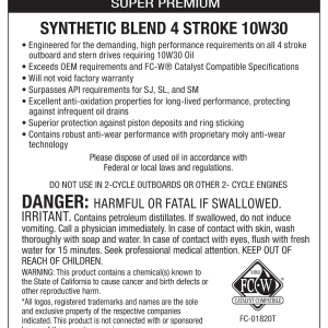 Star brite Oil, Pro Star, SAE 10W-30, Synthetic Blend, 32 Ounce Bottle, Single, With Us Label – 028132