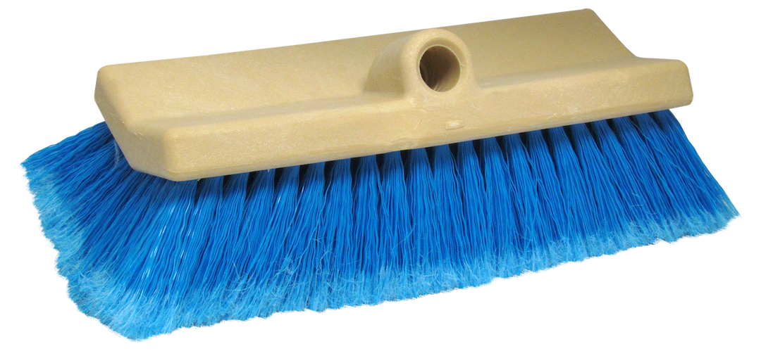 Star brite Car Wash Brush, 10 Inch Rectangular Head, Without Garden Hose Connection, Blue Polymer Medium Bristle, Without Soap Dispenser – 040015