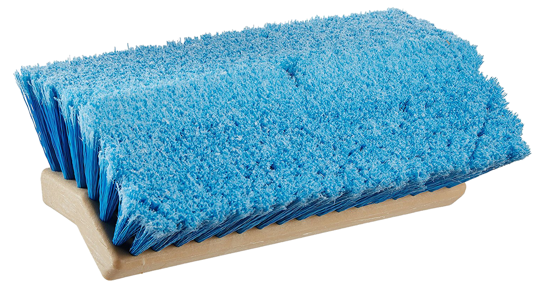 Star brite Car Wash Brush, 10 Inch Rectangular Head, Without Garden Hose Connection, Blue Polymer Medium Bristle, Without Soap Dispenser – 040015