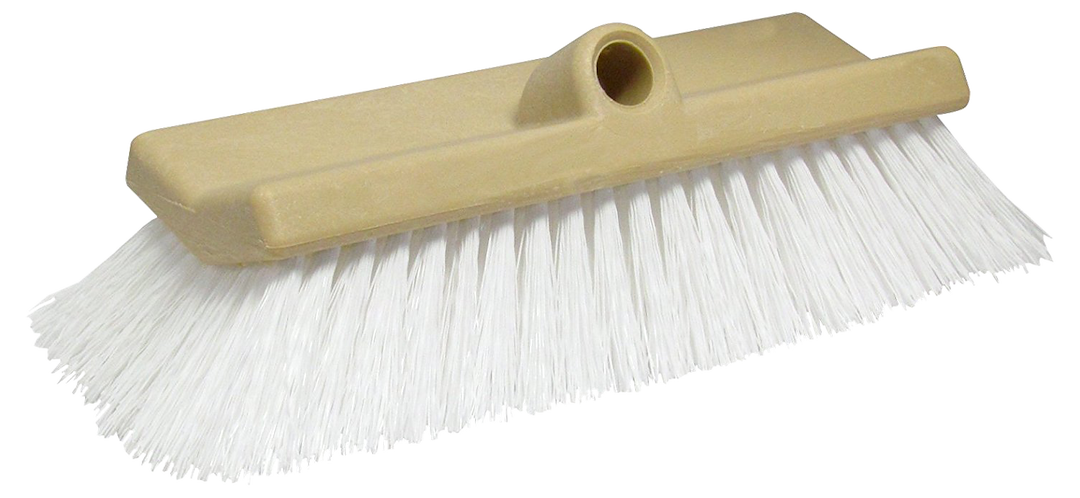 Star brite Car Wash Brush, 10 Inch Rectangular Head, Without Garden Hose Connection, White Polymer Medium Bristle, Without Soap Dispenser – 040016