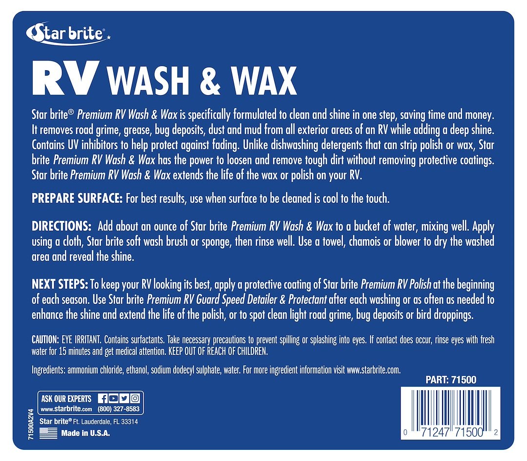 Star brite Car Wash, Liquid, Single 16 Ounce Bottle, Blue Color, With Us Label – 071516P