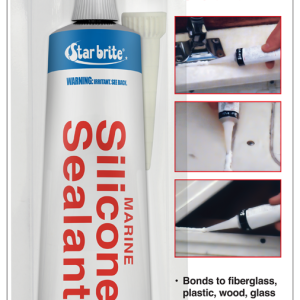 Star brite Caulk Sealant, Use to Bond Fiberglass/ Plastic/ Wood/ Glass/ Metal, Silicone Sealant, Clear, 2.8 Ounce Tube – 082102P