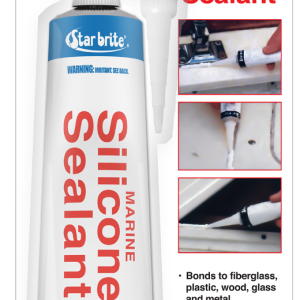 Star brite Caulk Sealant, Use to Bond Fiberglass/ Plastic/ Wood/ Glass/ Metal, Silicone Sealant, Black, 2.8 Ounce Tube – 082103