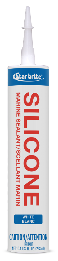 Star brite Caulk Sealant, Use to Bond Fiberglass/ Plastic/ Wood/ Glass/ Metal, Silicone Sealant, White, 10.3 Ounce Tube – 082121