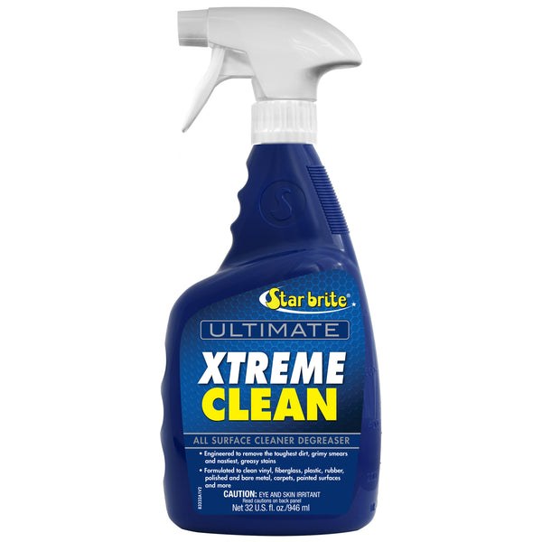 Star brite Multi Purpose Cleaner, Ultimate Xtreme Clean, Used to Remove Grime/ Grease/ Oil/ Fish Blood/ Stains, 32 Ounce Spray Bottle, Single – 083232