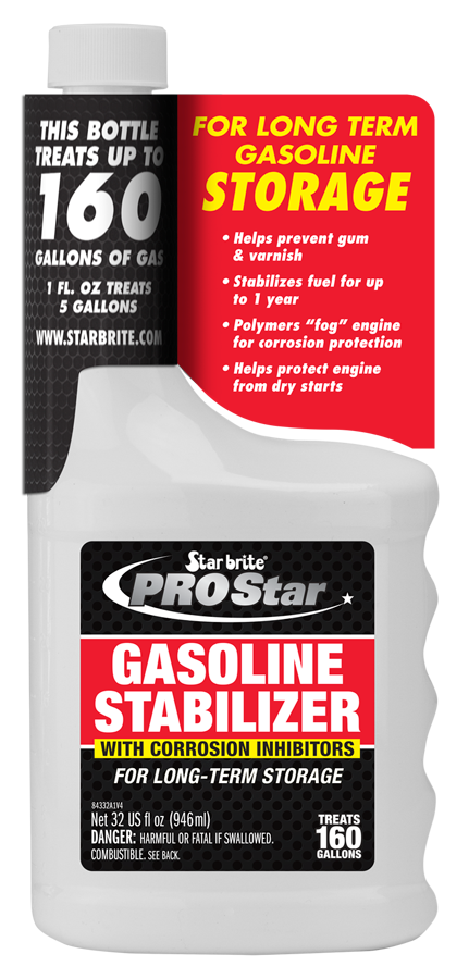 Star brite Fuel Additive, Prostar, Fuel Stabilizer, For Gasoline, Treats Up to 160 Gallons, Without Fuel Conditioner, 32 Ounce Bottle, Single – 084332