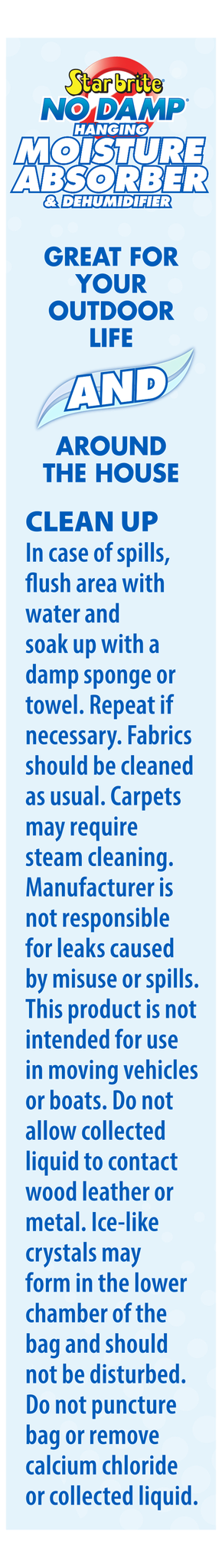 Star brite Dehumidifier, No Damp ®, Granules IN Hanging Bag, 16 Ounce Pack, Not Refillable, With Us Label – 085470