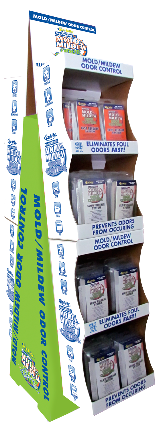 Star brite Point of Purchase Display, Mildew Odor Control Products Display, Standing Pegboard, With Us Label – 089933