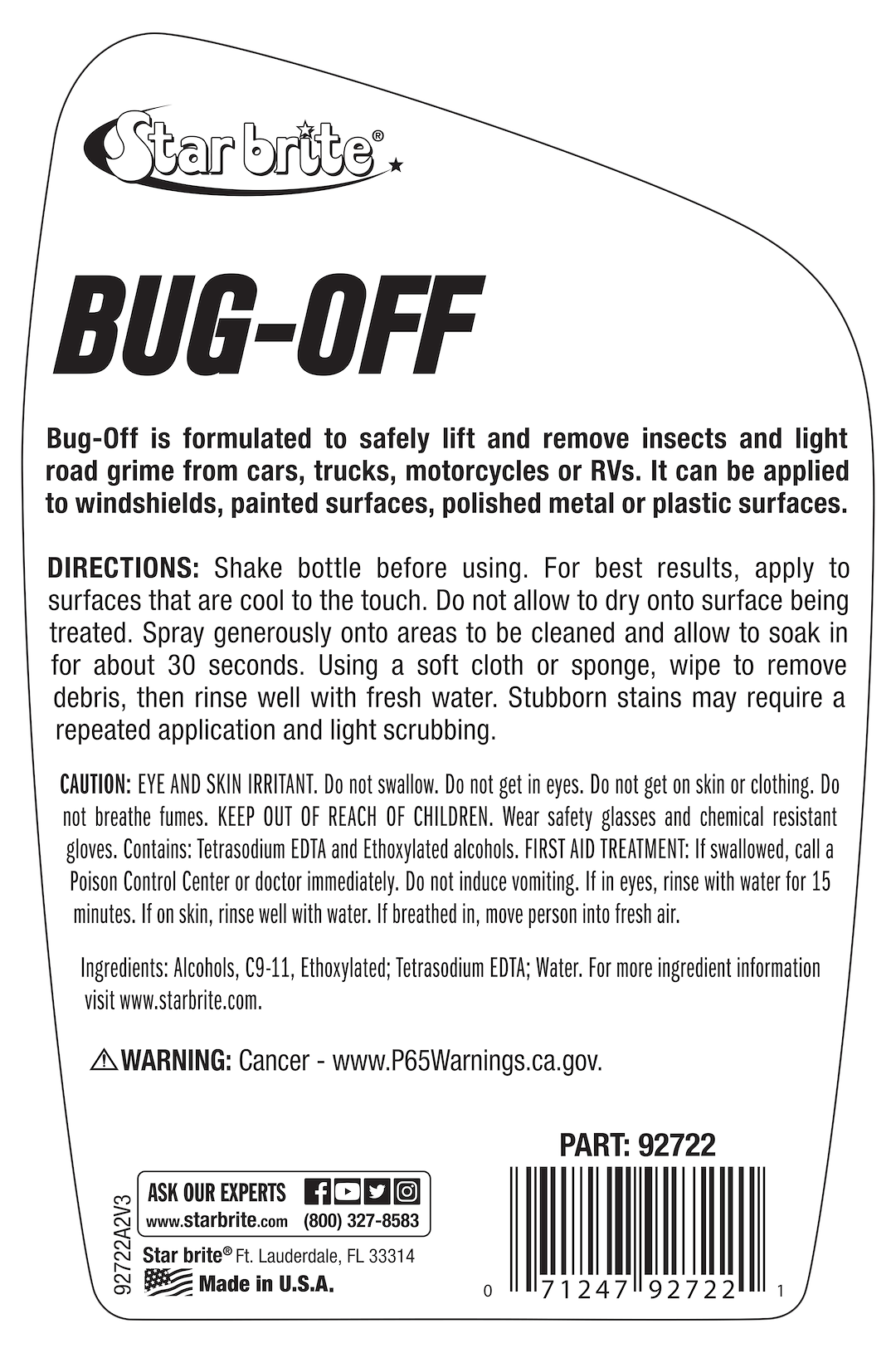 Star brite Bug and Tar Remover, Bug Off – 092722