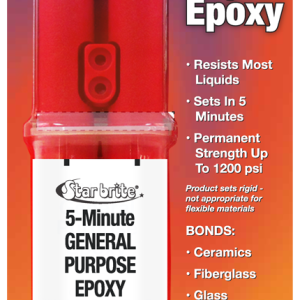 Star brite Epoxy, 1 Ounce Dual Syringe, Fills Cracks and Holes/ Mounts Components and Seals Seams, Clear, With Us Label – 093401