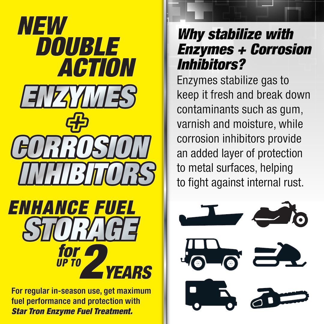 Star brite Fuel Additive, Star Tron ®, For Gasoline, Enzyme Fuel Treatment, Treats Up to 40 Gallons of Gasoline, Single, 8 Ounce Bottle – 14808