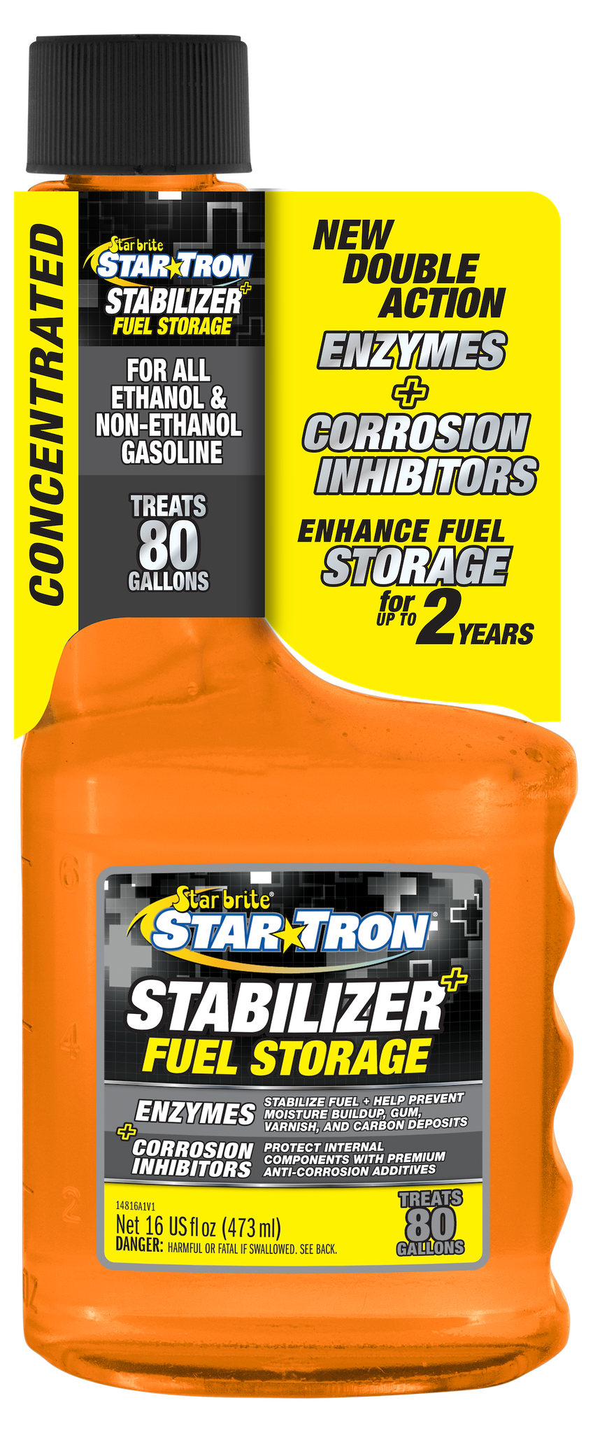 Star brite Fuel Additive, Star Tron ®, For Gasoline, Enzyme Fuel Treatment, Treats Up to 40 Gallons of Gasoline, Single, 16 Ounce Bottle – 14816