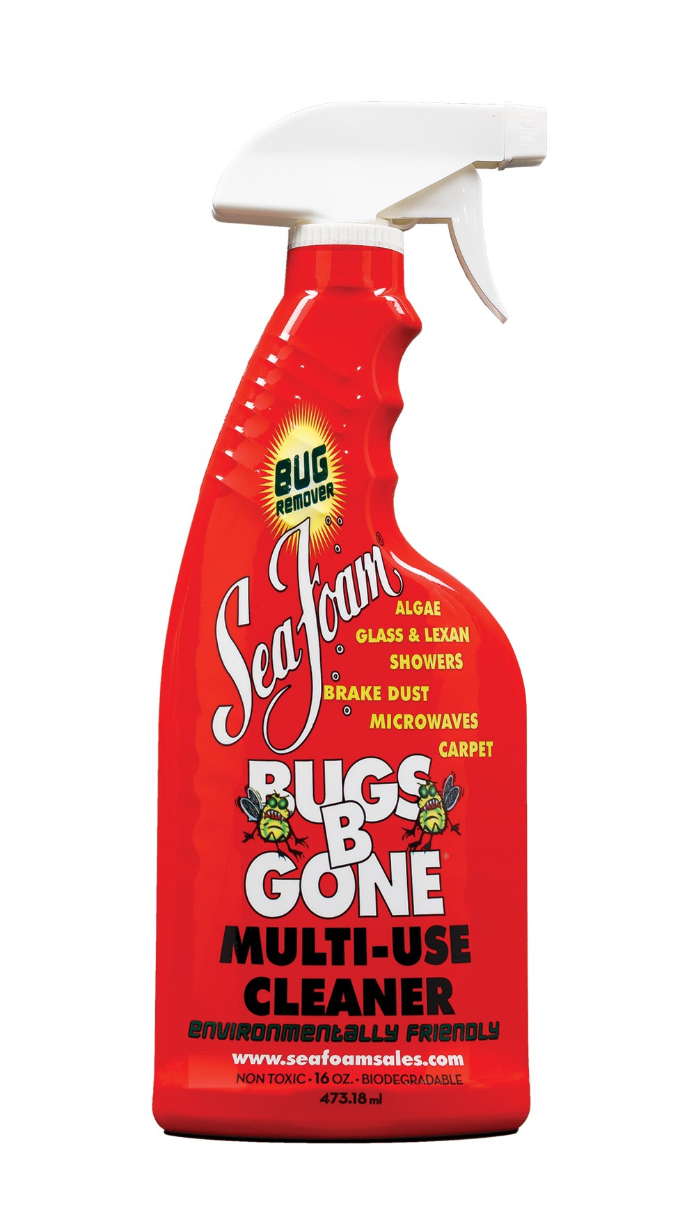 Seafoam Multi Purpose Cleaner, Bugs-B-Gone, Use on Plastic/ Metal/ Chrome/ Gel Coat/ Windshields/ Mirror/ Wheels, 16 Ounce Spray Bottle, Single – BBG1
